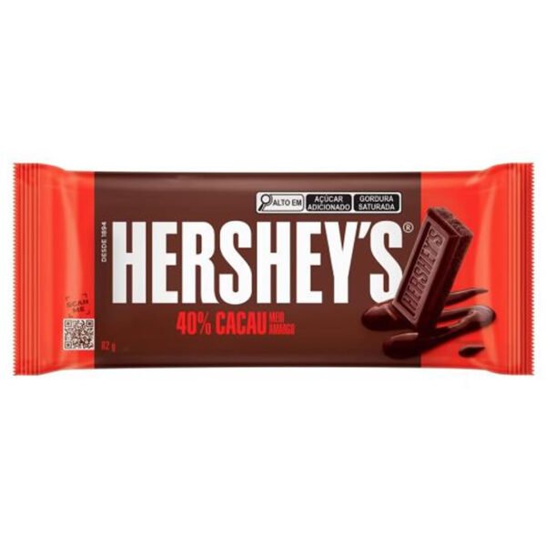 Barra Chocolate Hersheys 82g Meio Amargo 40% Cacau